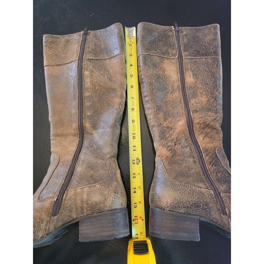 Born Crown Distressed Leather Riding Boots Womens 8 M 39 Knee High Brown W61724 - Picture 12 of 12